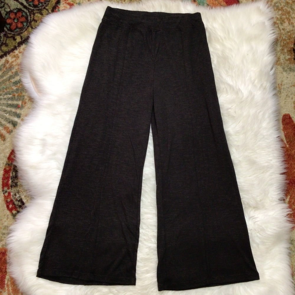 Soft Surroundings Pull On Palazzo Pants Lounge Stretchy Wide Leg Brown Comfort M